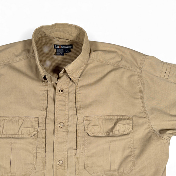 511 Tactical Shirt Adult LARGE Brown Series Ripstop Workwear Utility Pockets - Picture 2 of 10